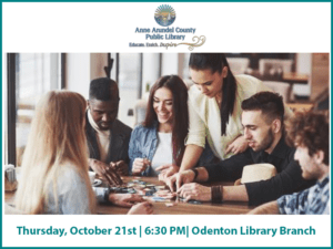 Flyer for D20 Gamers Club at AACPL-Odention Library Branch