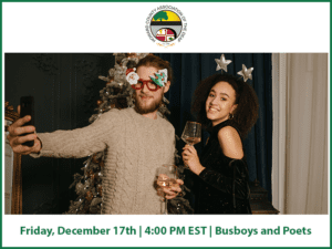 flyer for an event, "Annual Holiday Happy Hour" by HCAD