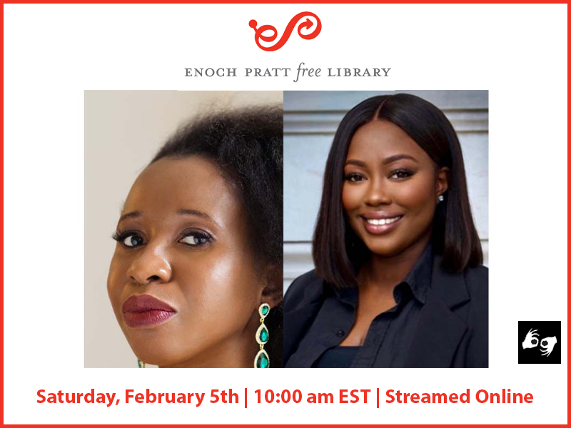 Flyer for an Enoch Pratt Free Library sponsored event.