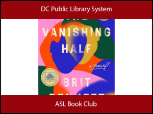 Flyer for "ASL Book Club" hosted by DC Public Library System.