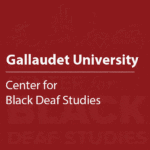 Cover thumbnail "Gallaudet University, Center for Black Deaf Studies." The logo is subtle in the background.