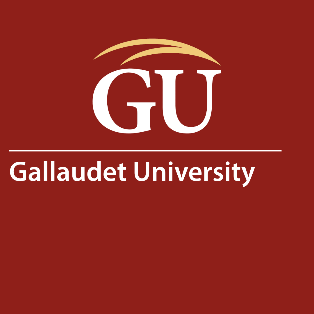 Cover of a resource thumbnail with Gallaudet logo with text “Gallaudet University” on a red background
