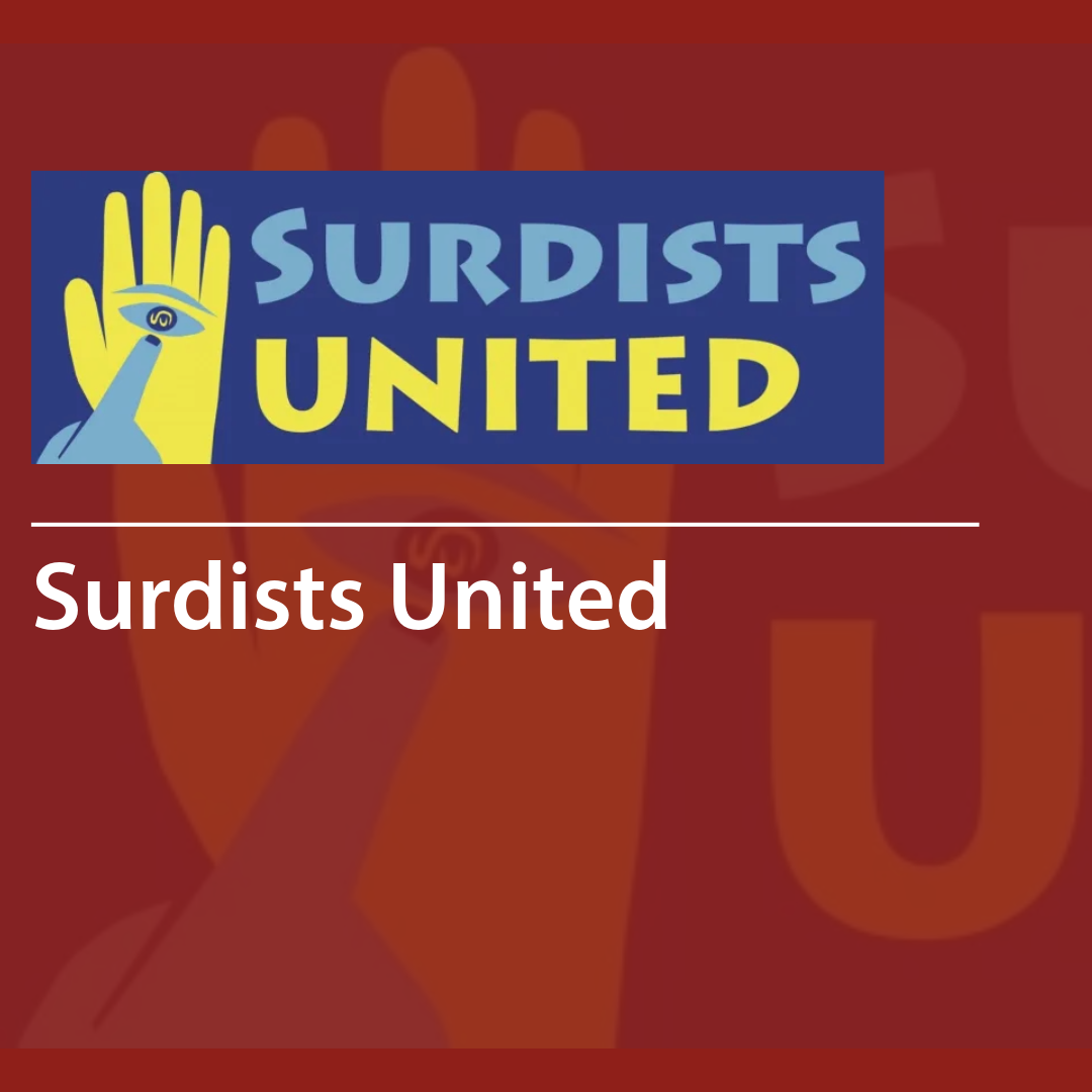 Cover of a resource thumbnail with text “Surdists United" on a red background.