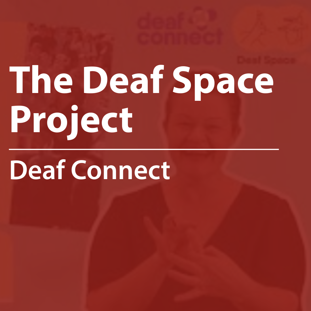 Cover of a resource thumbnail with text “The Deaf Space Project, Deaf Connect" on a red background.