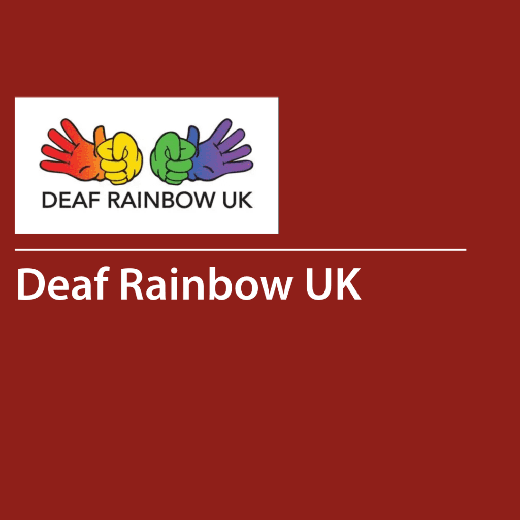 Cover of a resource thumbnail with text “Deaf Rainbow UK" on a red background.