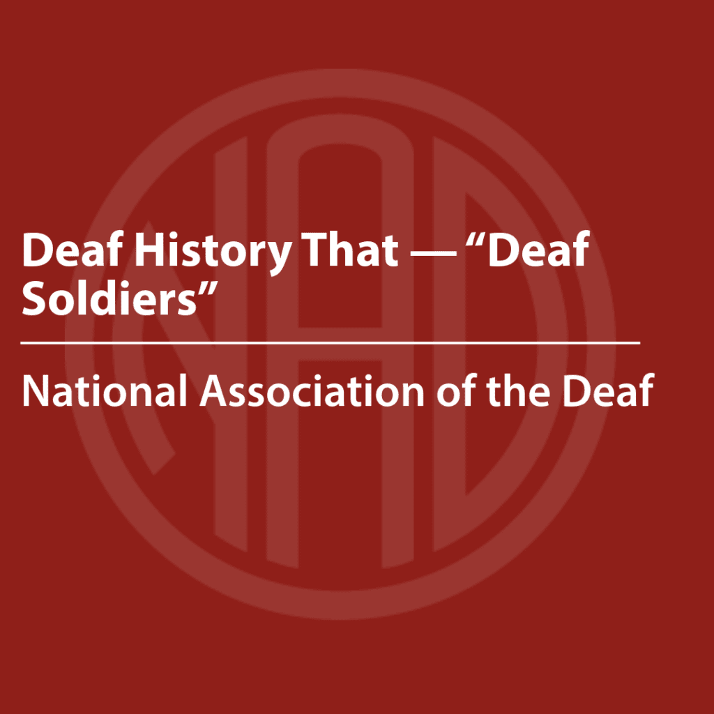 Cover of a resource thumbnail with text “Deaf History That — “Deaf Soldiers" on a red background.