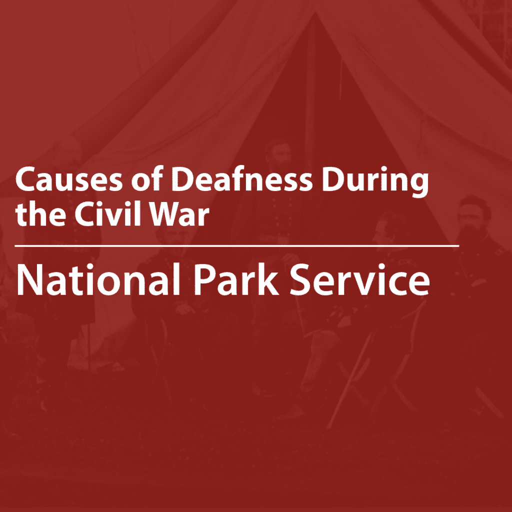 Cover of a resource thumbnail with text “Causes of Deafness During the Civil War" on a red background.