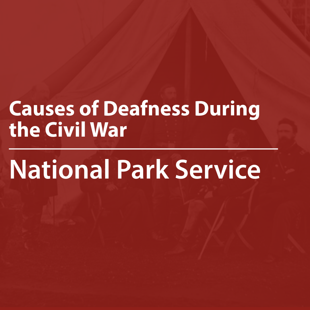 Cover of a resource thumbnail with text βCauses of Deafness During the Civil War" on a red background.